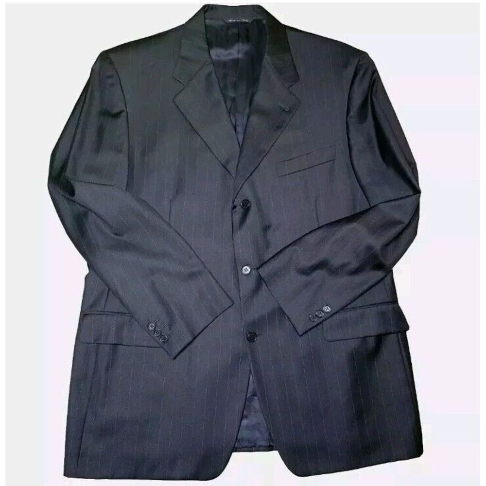 Canali Black Pinstripe Sport Coat Blazer